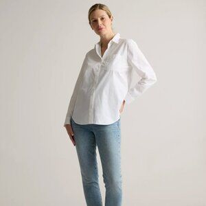 Quince 100% Organic Cotton Poplin Maternity Long Sleeve Shirt